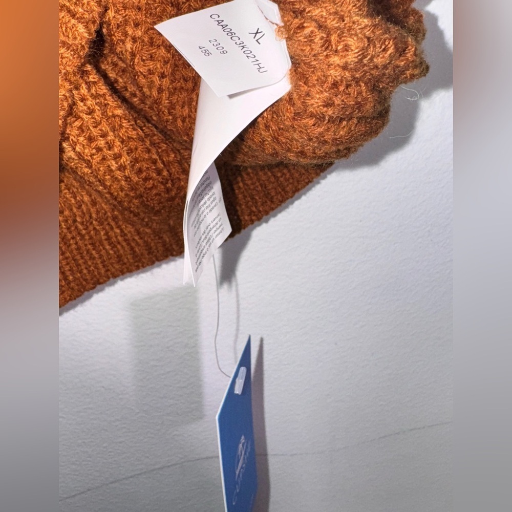 Cupshe Rust Long Sleeve Cable Knit Dress - Picture 2 of 3